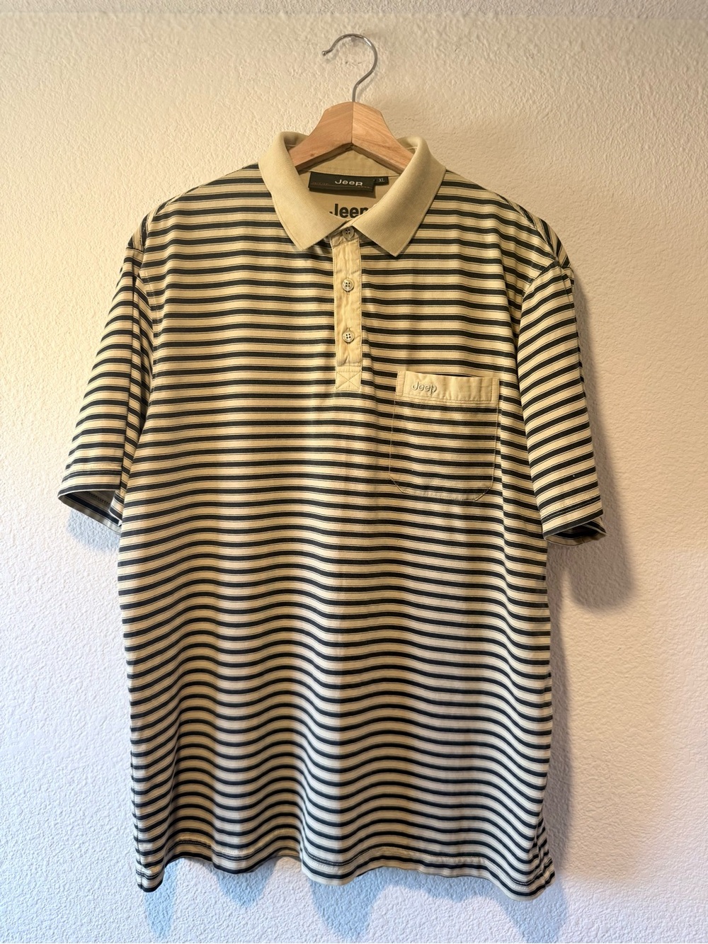 JEEP Men's Short-Sleeve Striped Polo Shirt